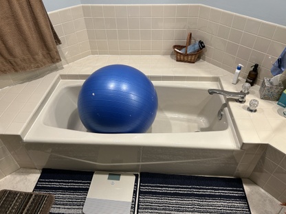 Before remodeling: built-in Jacuzzi.