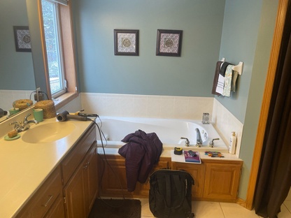 Before remodeling: built-in Jacuzzi.