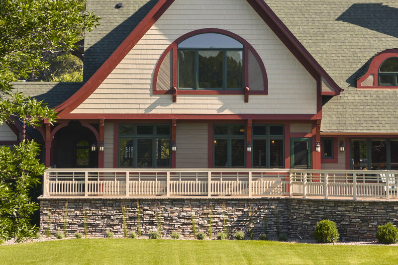 Exterior remodel by Murphy Bros. Design Build Remodel involves custom paint, LP siding, and custom woodwork to create outstanding curb appeal.