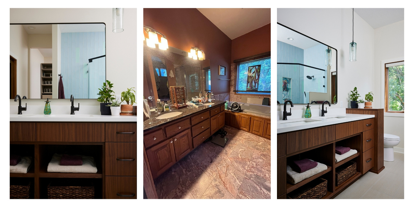 Primary ensuite double vanity before and after_Murphy Bros._Newport,MN