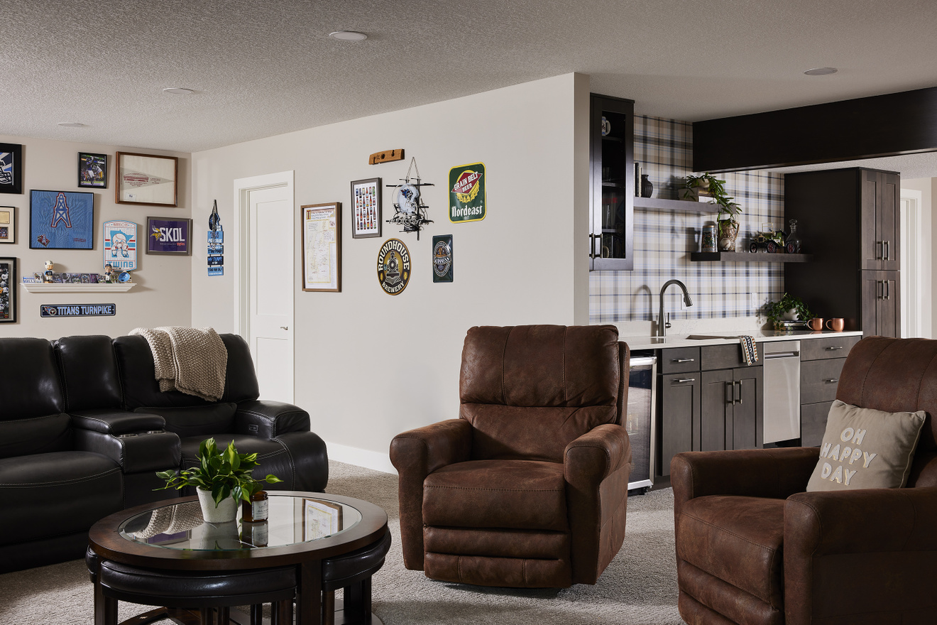 After_Basement renovation living room and wet bar_Murphy Bros._Plymouth MN