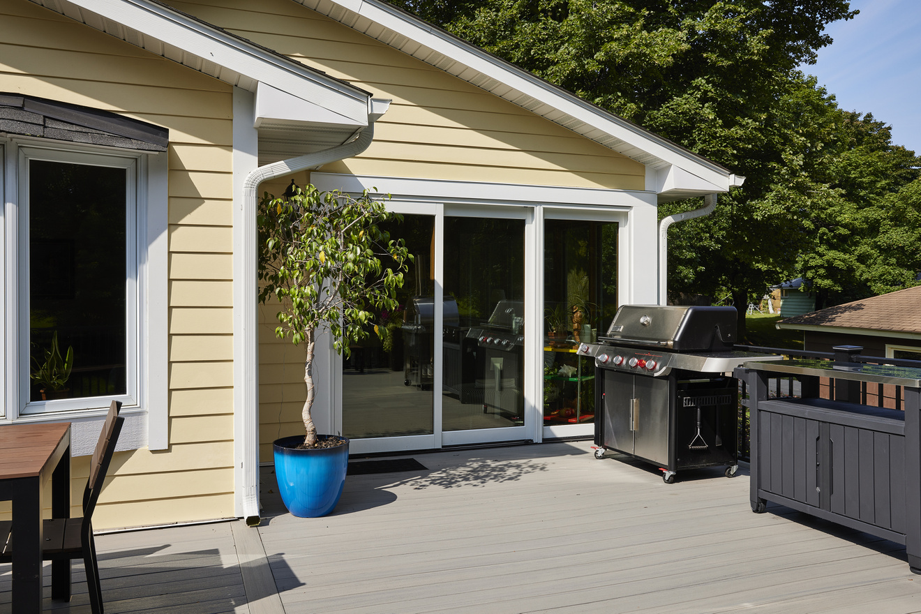 After image exterior venting panels and gutters, LED light
